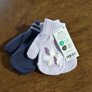 Carter's Navy and White Mittens with Fox Design